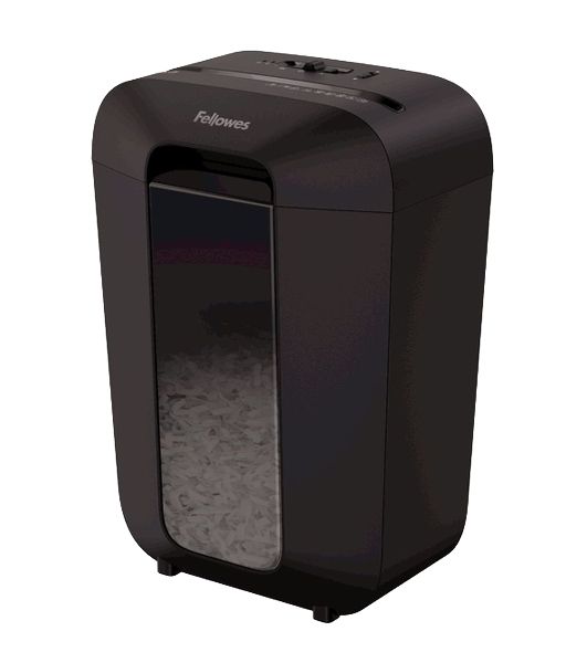 Шредер Fellowes PowerShred LX70 черный (секр.P-4)/перекрестный/11лист./18лтр./скрепки/скобы/пл.карты