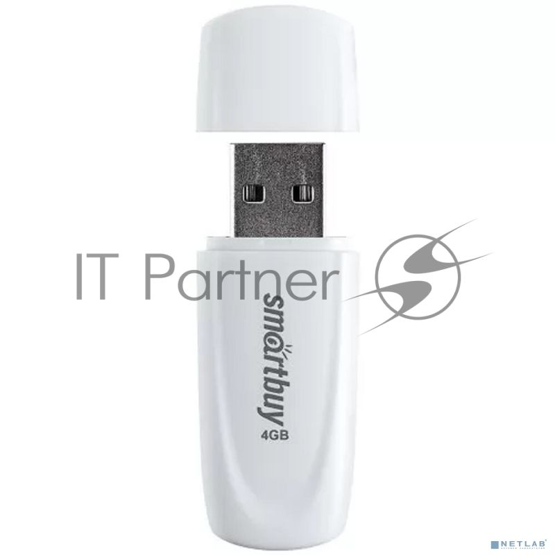 Флешка USB Smartbuy R/W Scout White (SB004Gb2SCW), 4Gb, USB 2.0, R/W 10/7, белый