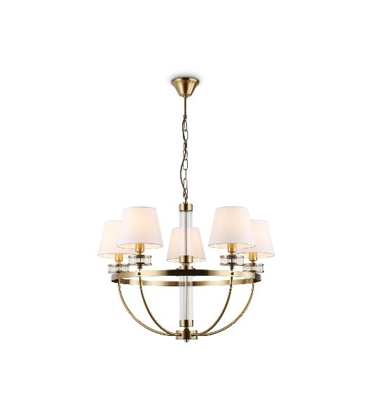 Люстра Ambrella light LH71251/5 BS/WH латунь/белый E14/5 max 40W D700*990