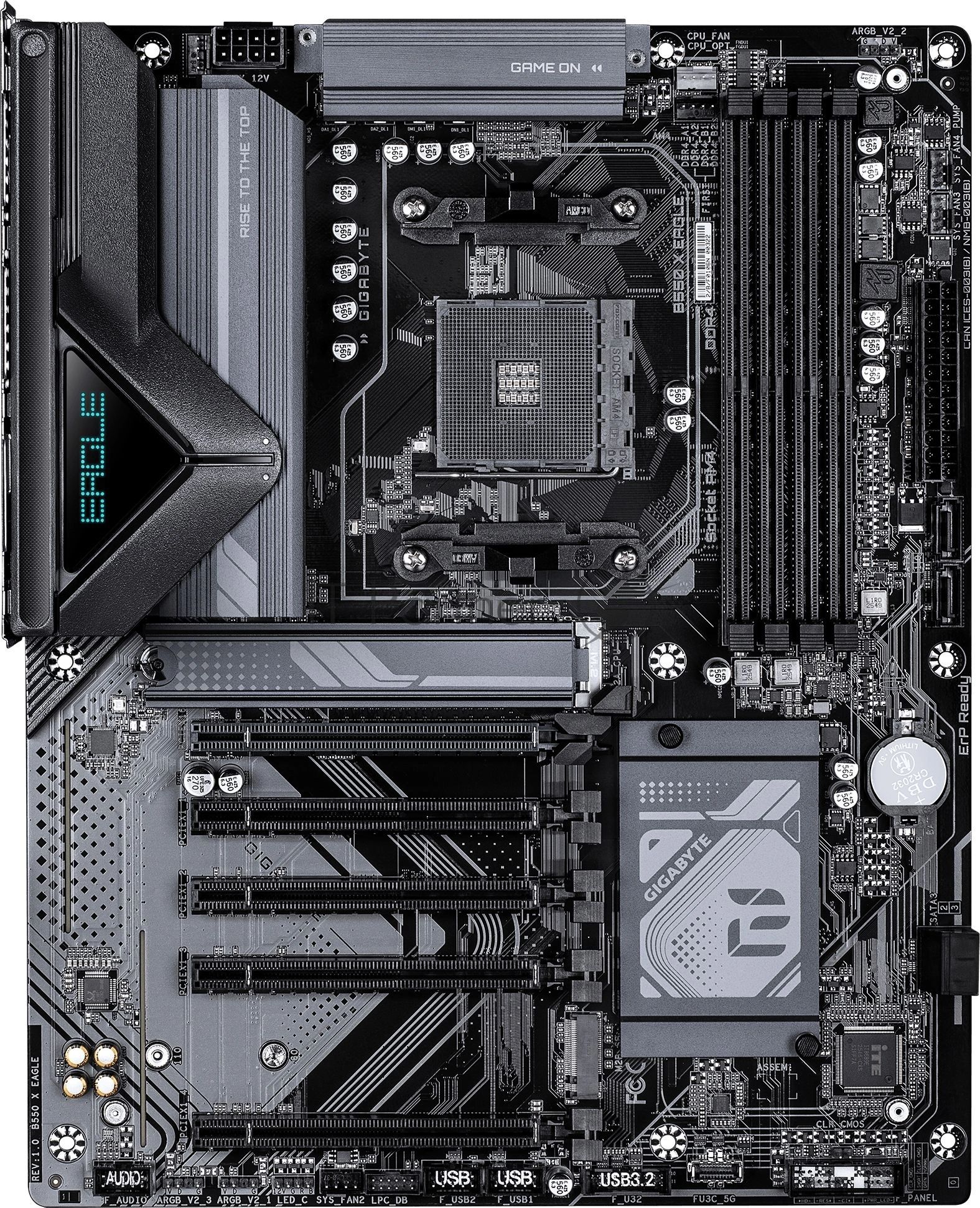 Материнская плата Gigabyte B550 X EAGLE, AM4, AMD B550, 4xDDR4, 4xSATA, 2xM.2, 5xPCIe x16 (1x4.0, 4x3.0), 1xHDMI, 1x 2.5Gb LAN, 4xUSB 2.0, 3xUSB 3.2 Gen 1, 1xUSB 3.2 Gen 2, 1xUSB Type-C, 3x3.5 мм, 7.1, ATX