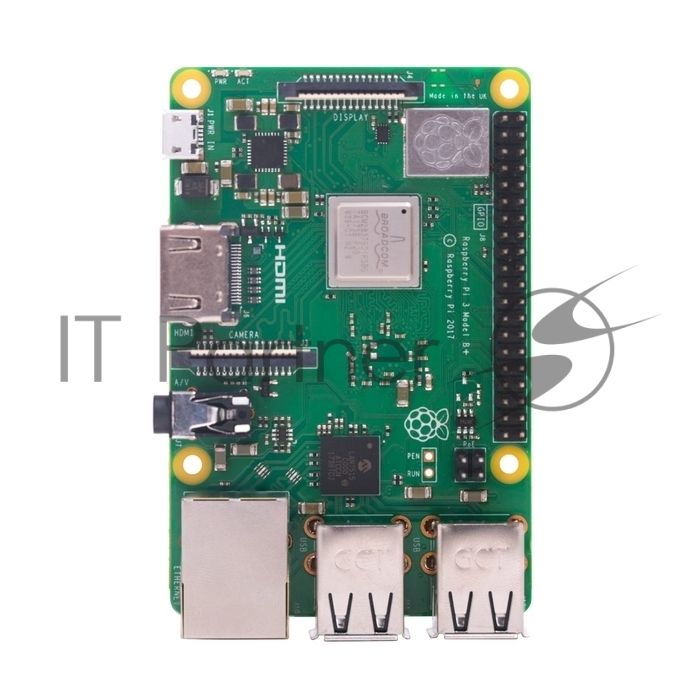 Мини ПК Raspberry Pi 3 Model B+ (RA433, E14 Version) Retail, 1Gb RAM, Cortex-A53 (ARMv8) 64-bit SoC @ 1.4GHz Broadcom BCM2837B0 CPU, WiFi, Bluetooth, 40-pin extended GPIO, 4x USB 2.0, HDMI, CSI camera port, DSI displ.port, MicroSD port (137-3331), (БП и к