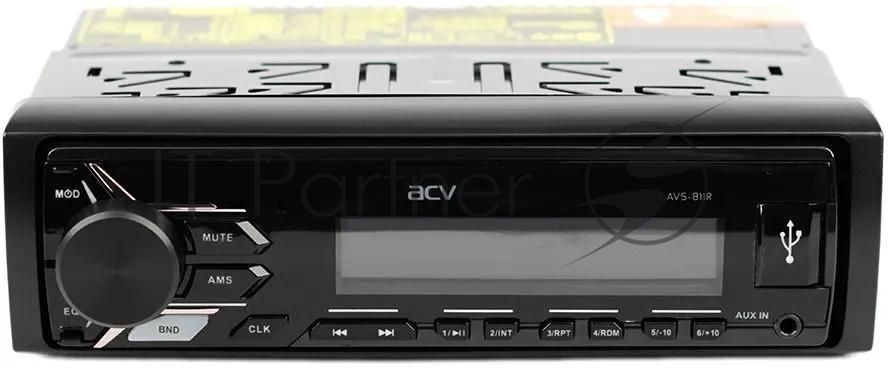 Автомагнитола ACV AVS-811R, 1 DIN, USB Type-A, AUX, съёмная панель