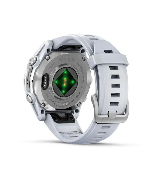 Умные часы Garmin Fenix 8, 1.3" AMOLED, 4G, Wi-Fi, Bluetooth, NFC, WR100, серебристый / белый