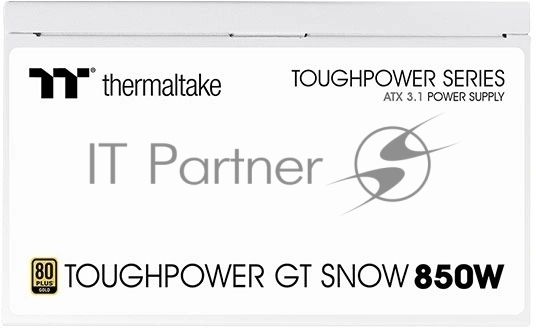 Блок питания Thermaltake Toughpower GT 850W Snow, 850Вт, 80+ Gold, 120мм, модульный, белый
