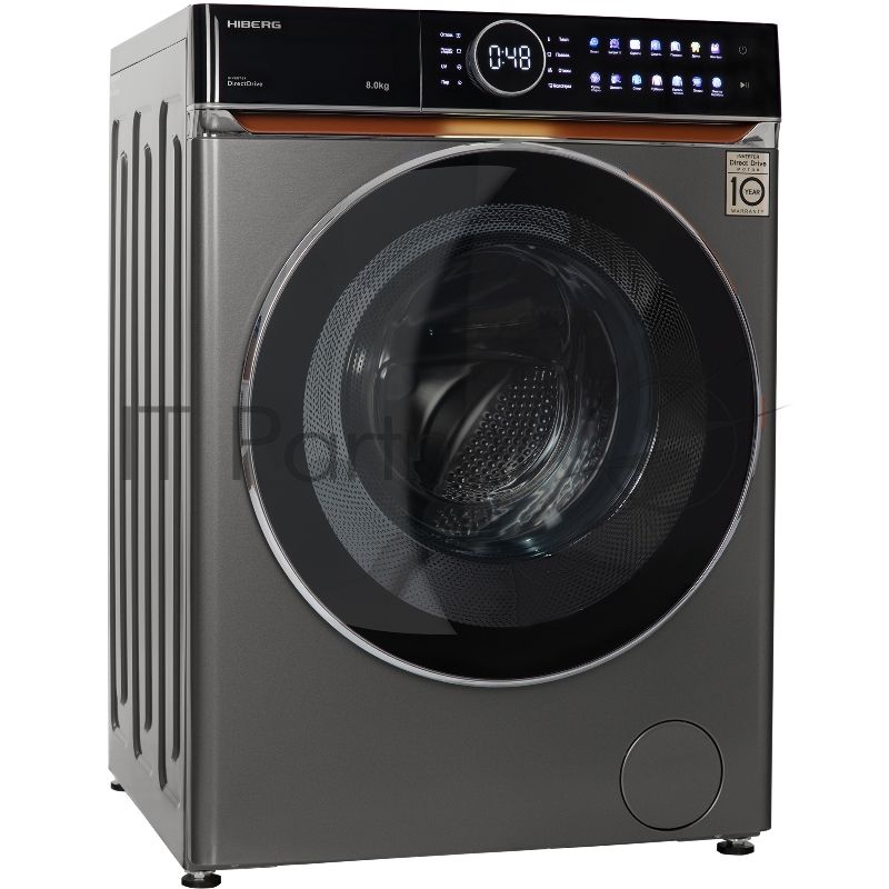 Стиральная машина HIBERG i-DDQ10 - 814 Sd Темно-серый загр. фронтальная макс.: 8 кг 1400 об/мин класс: А+++