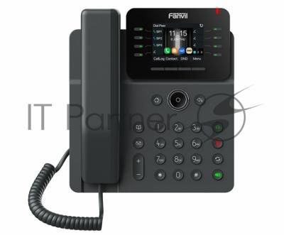 Fanvil V62G (Замена X303G), 12 SIP-акк., 2,8", 320x240 Цвет. экран, POE, БП в комп., 2x1 Gbps, Чёрный