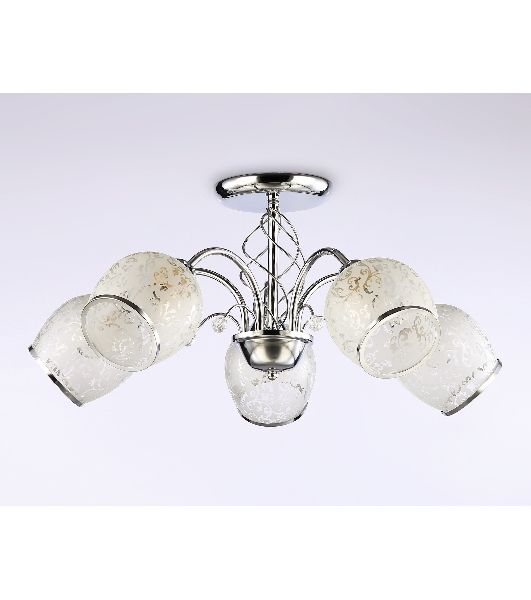 Светильник Ambrella light TR3188/5 CH/CL/FR хром/прозрачный/белый матовый E27/5 max 40W D600*285