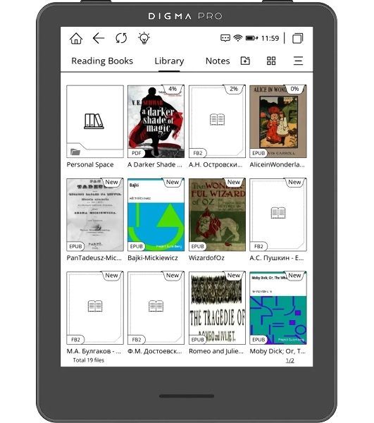 Электронная книга Digma pro COSMIC 6 6" E-Ink Carta 758x1024 1.8Ghz 1Gb/32Gb/SD/microSDHC/подсветка дисплея темно-серый