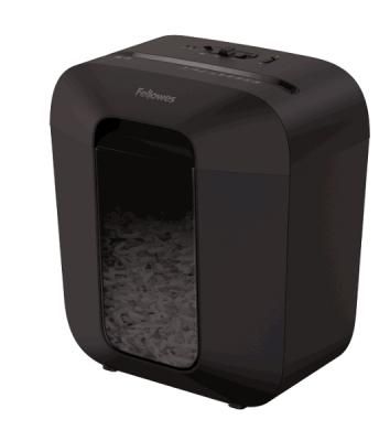 Шредер Fellowes PowerShred LX25 черный (секр.P-4)/перекрестный/6лист./11.5лтр./скрепки/скобы/пл.карты