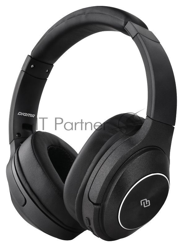 Беспроводные/проводные наушники Digma BT-20 ANC черный, накладные, Bluetooth + проводной, активное шумоподавление, складная конструкция, до 15 ч