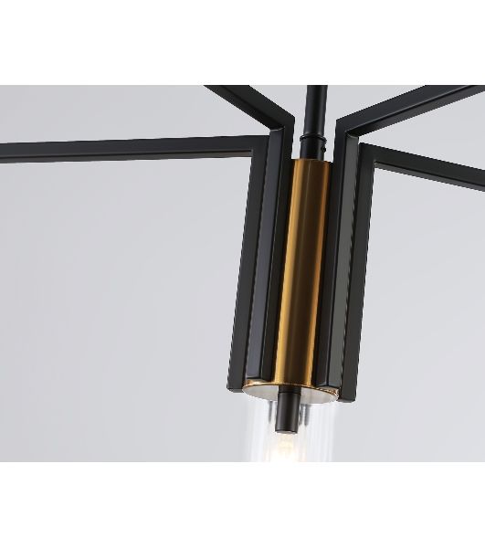 Люстра Ambrella light LH56113/5 BK/BS/CL черный/латунь/прозрачный E14*5 max 40W D605*350