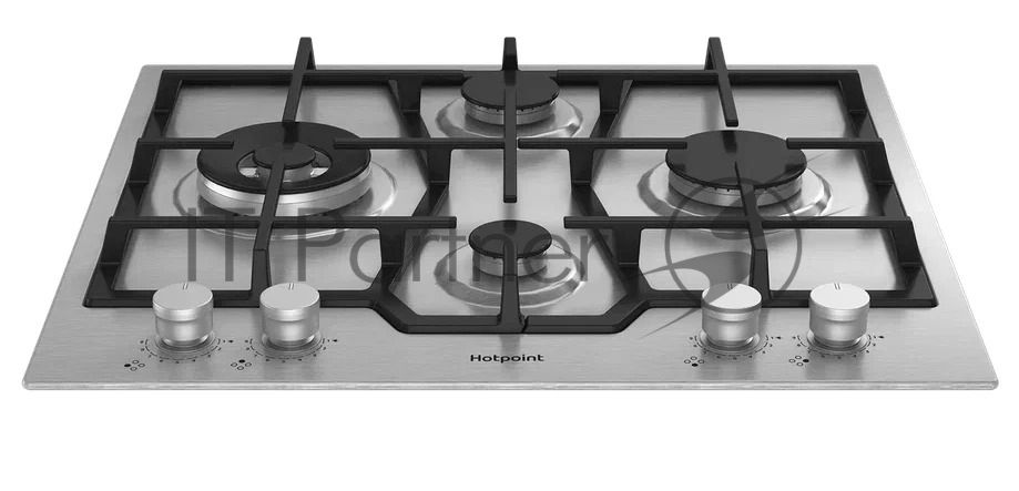 Газовая варочная поверхность Hotpoint HGMTS 643 W IX, 4 конфорки, нержавеющая сталь, 7800 Вт