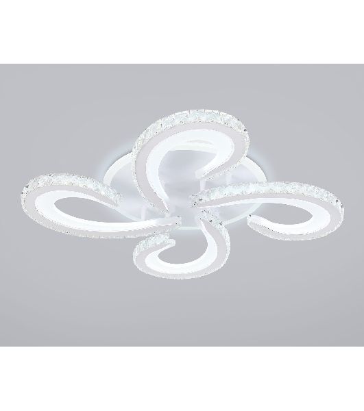Потолочный светодиодный светильник Ambrella light FA1702/4 WH/CH белый/хром 121W 3000K-6400K 560*560*90 (ПДУ РАДИО 2.4G)