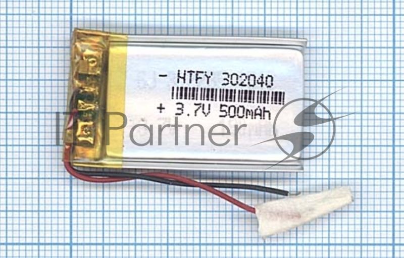 Аккумулятор Li-Pol (батарея) 3x20x40мм 2pin 3.7V/500mAh