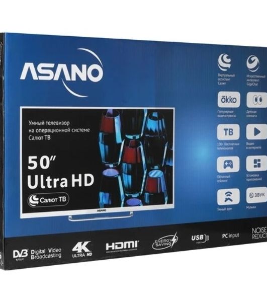 Телевизор Asano 50" 50LU5011T белый DLED 4K UHD 60Hz Салют ТВ