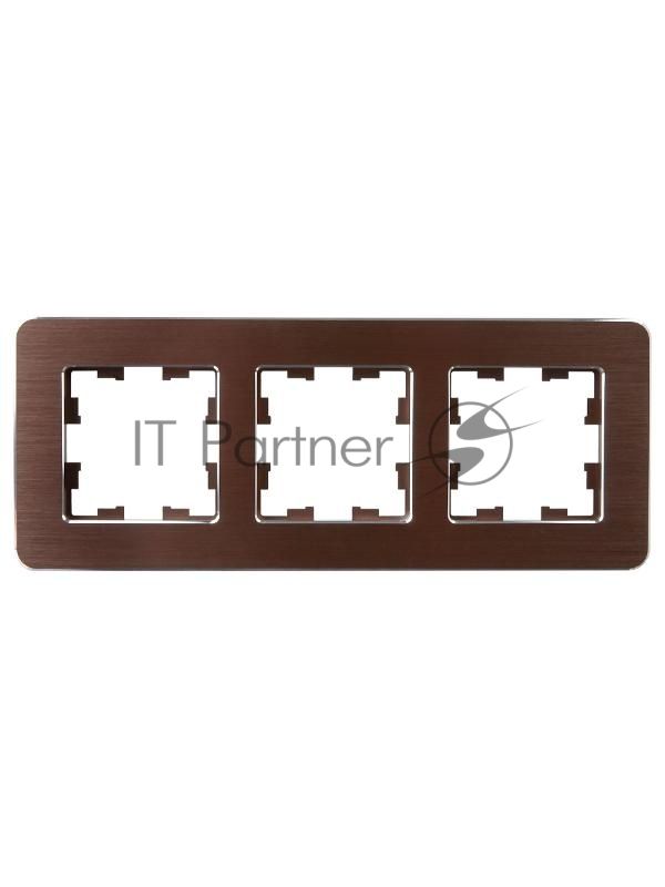 BRITE Рамка 3-ая РУ-3-1-Бр металл коричневый RE AL | BR-M32-M-21-K30 | IEK
