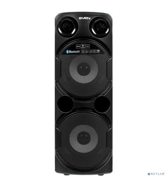 Колонка АС SVEN PS-750, черный (80 Вт, TWS, Bluetooth, FM, USB, microSD, LED-дисплей, 2х4400мА*ч)