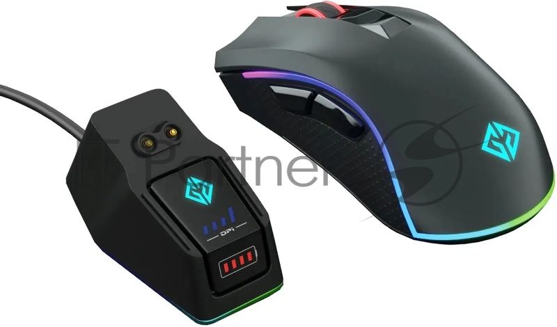 Мышь беспроводная GMNG GG-MS400WO черный, 10000 dpi, радиоканал, USB, кнопки - 7