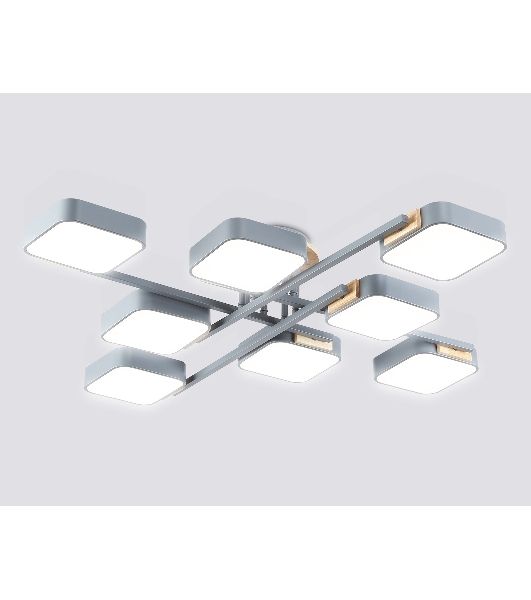 Светильник Ambrella light FL4889/8 GR/WD серый/дерево 144W 3000-6000K 960*960*160 (без ПДУ)