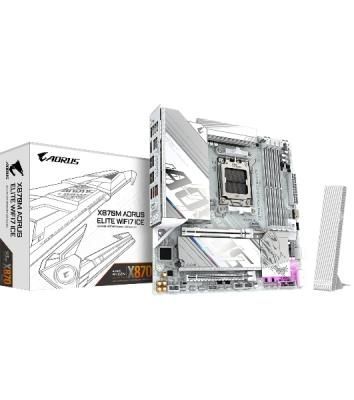 Материнская плата Gigabyte X870M AORUS ELITE WIFI7 ICE, AM5, AMD X870, 4xDDR5, 2xSATA, 2xM.2, 1xPCIe 5.0 x16, 1xPCIe 4.0 x16, 1xHDMI, 1x2.5Gb LAN, Wi-Fi 7, Bluetooth 5.4, 2xUSB-C 40Gbps (USB4), 2xUSB-A 10Gbps, 4xUSB-A 5Gbps, 4xUSB-A 2.0, 3x3.5 мм + S/PDIF