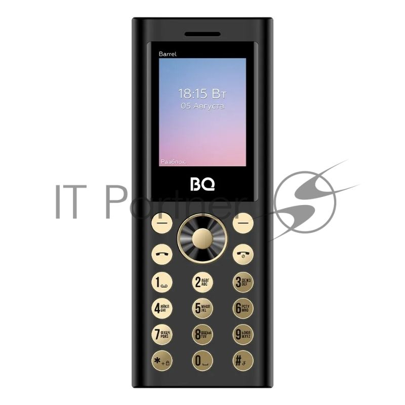 Мобильный телефон BQ 1858 Barrel черный/золотистый