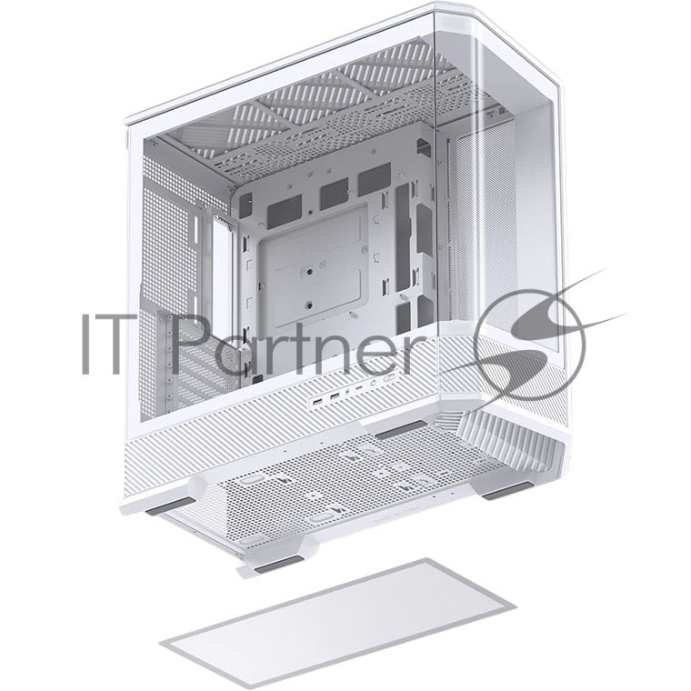 Корпус без блока питания Case JONSBO D400, Midi-Tower, TG, no fan, 2xUSB-A 3.0 + 1xUSB-C 3.2, ATX, mATX, mITX White