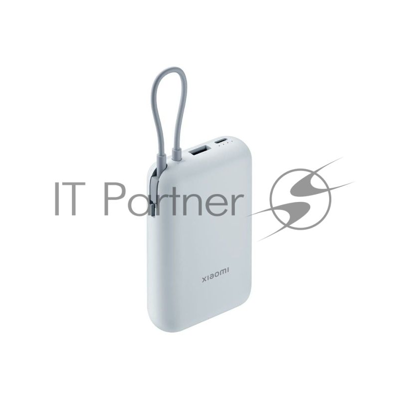 Портативный аккумулятор Xiaomi Power Bank 10000mAh (встроенный кабель) Ледяной синий GL
