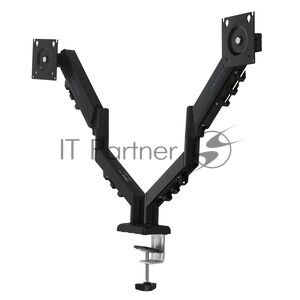 Кронштейн Kromax OFFICE-14 черный, 4 шт/уп. Кр. стал. настол. для 2-х мон. 15"-32", max 2x10 кг, 6 ст. св., нак. +90° -45°, пов. 180°, max VESA 100x100