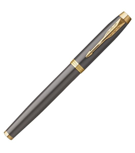 Ручка роллер Parker IM Premium Grey Core GT (2213778), F, черные чернила, подарочная коробка
