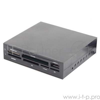 Кард-ридер Gembird FDI2-ALLIN1-02-B/черный/SD/T-Flash/Micro-SD/Micro-SDHC/Micro-SDXC/USB 2.0/метал