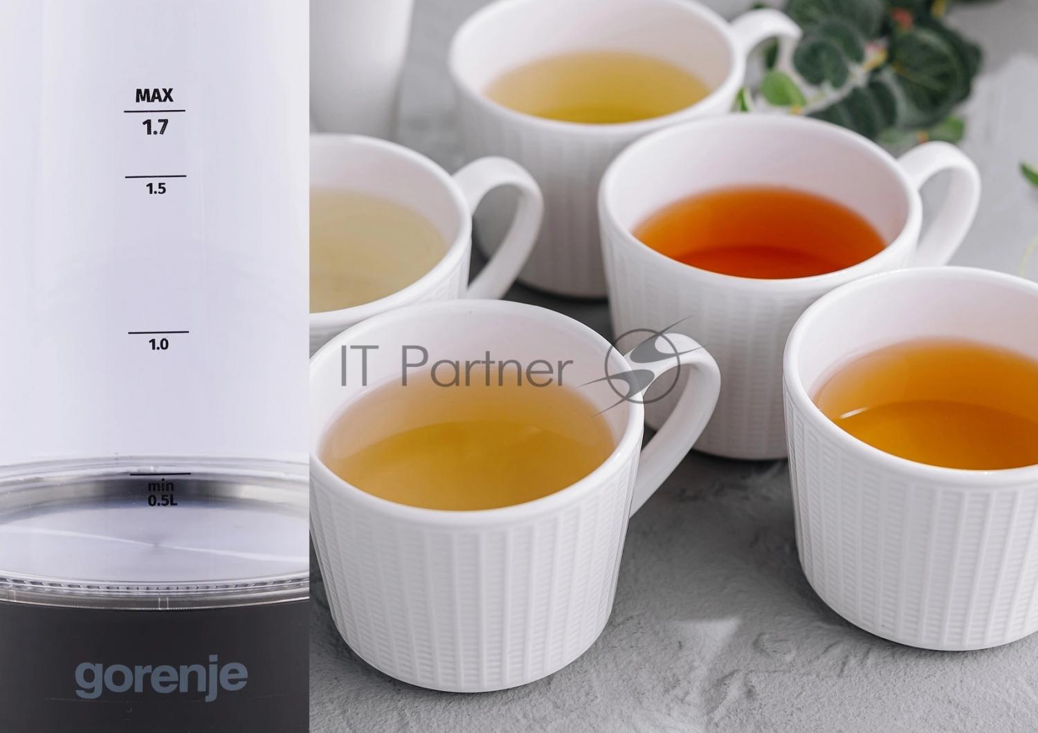 Чайник электрический Gorenje K17OGP 1.7л. черный корпус: стекло