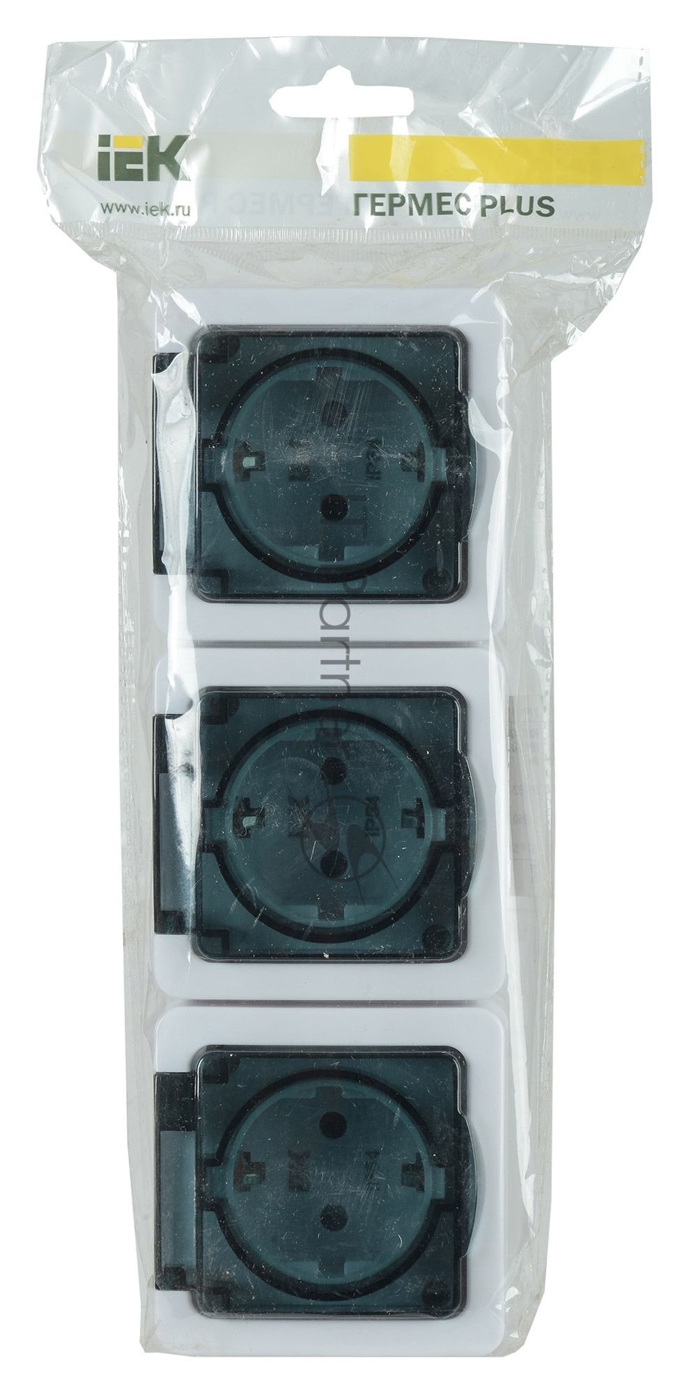Розетка силовая IEK ERMP32-K03-16-54-EC РСб23-3-ГПБд роз 3м с з/к о/у IP54 (дымчатый) ГЕРМЕС PLUS