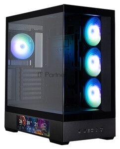 Компьютерный корпус ZALMAN P40 DS, ATX, черный, WINDOW, 9.1-inch LCD screen, 2xCombo(2.5” or 3.5”), 1x2.5”, 1xUSB TYPE-C, 2xUSB 3.0, SIDE 3x120мм ARGb, REAR 1x120мм ARGb