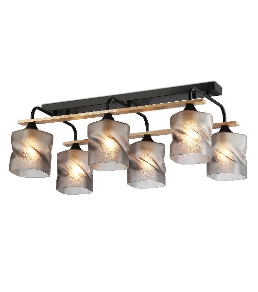 Светильник Ambrella light TR3033250/6 BK/WD черный/дерево E27/6 max 60W 580*340*245