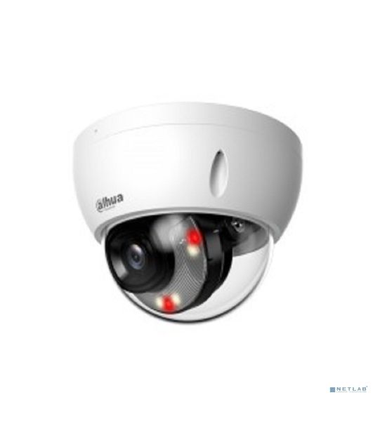 Уличная купольная IP-видеокамера Dahua DH-IPC-HDBW2449EP-S-IL-0280B Smart Dual Light с ИИ 4Мп, 1/2.9” CMOS, объектив 2.8мм, видеоаналитика, ИК до 30м, LED до 30м, IP67, корпус: металл