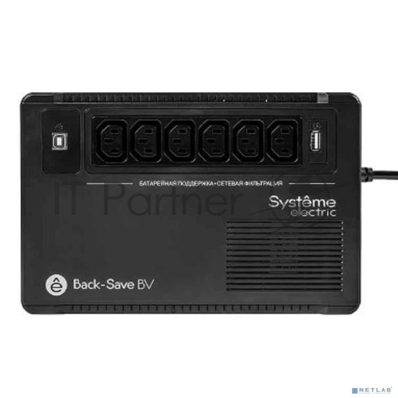 Источник бесперебойного питания Systeme Electriс Back-Save, 600VA/360W, 230V, Line-Interactive, AVR, 6xC13 Outlets, USB charge(type A), USB