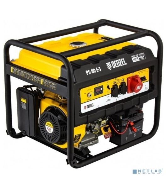 Электрогенератор бензиновый Denzel PS 80 E-3, 6.5 кВт, 85 дБ, 87 кг
