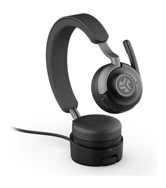 Гарнитура JLab Epic Work ANC Wireless Duo with Stand чёрный, беспроводная, Bluetooth/радиоканал/USB-C, ANC (шумоподавление), до 9 м, в комплекте подставка