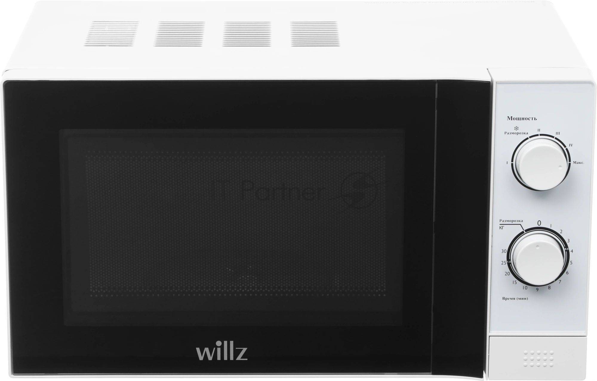 Микроволновая печь WILLZ MOS-2009MW белый, 20 л, 700 Вт, переключатели - поворотный механизм
