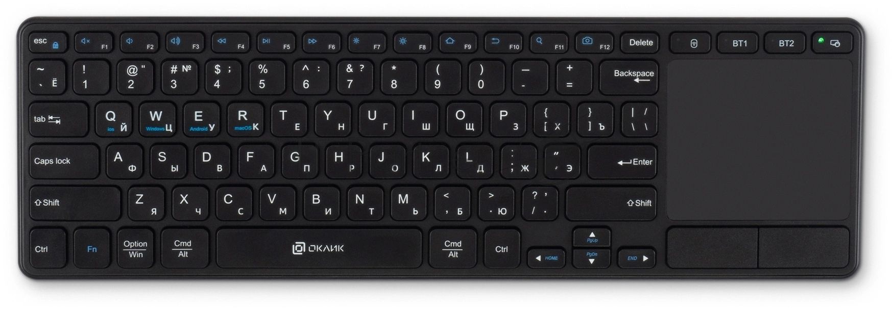 Клавиатура Oklick K614W беспроводная, радиоканал, чёрный