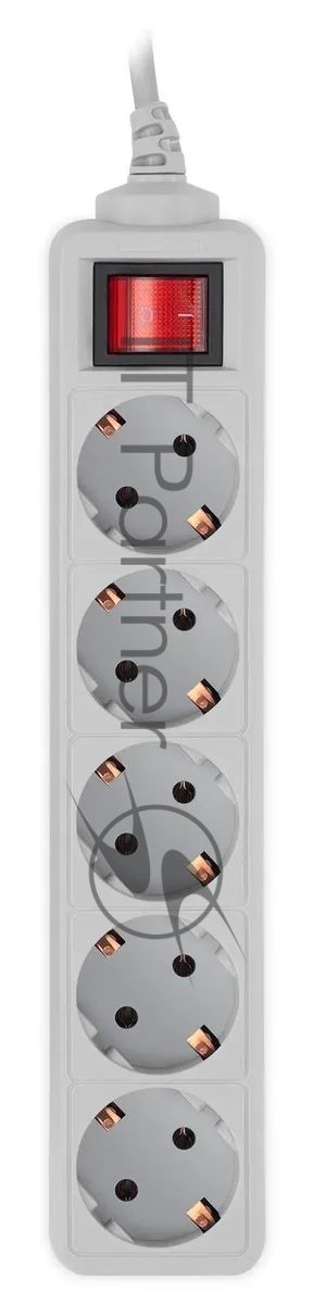 Сетевой фильтр PC Pet AP01006-3-GR 3 м, 5 розеток, серый