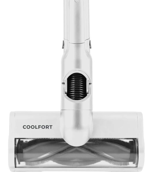 Пылесос вертикальный Coolfort CF-3002 белый, питание от аккумулятора, 120 Вт, уборка сухая, пылесборник 0.9 л, работа от АКБ max 32 мин.