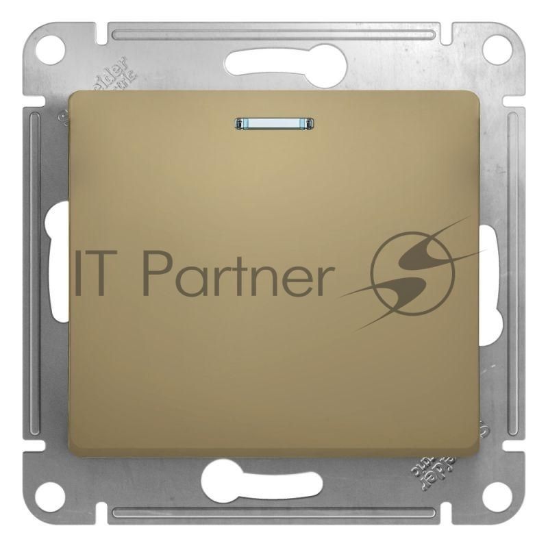 Механизм выключателя 1-кл. СП Glossa 10А IP20 10AX с подсветкой титан SchE GSL000413