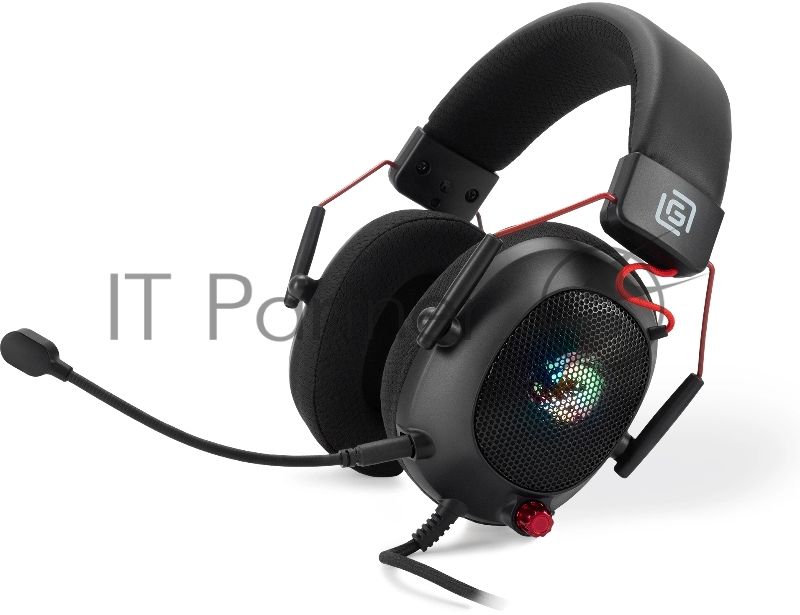 Гарнитура Oklick HS-L305G чёрный, проводная, USB, подсветка