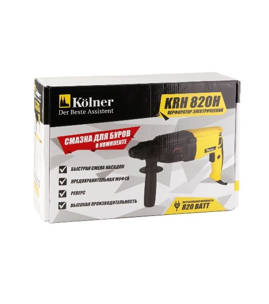 Перфоратор Kolner KRH 820H, SDS-plus, 820 Вт, 2,5 Дж, от сети