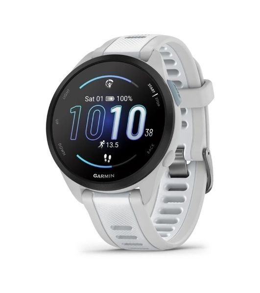 Умные часы Garmin Forerunner 165, 1.3" AMOLED, 5G, Wi-Fi, Bluetooth, NFC, WR50, белый / серый