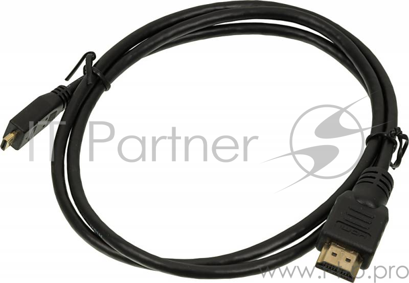 Кабель HDMI Ver.1.4 черный jack HDMI19 (m)/HDMImicro (m) 1м позолоченные контакты
