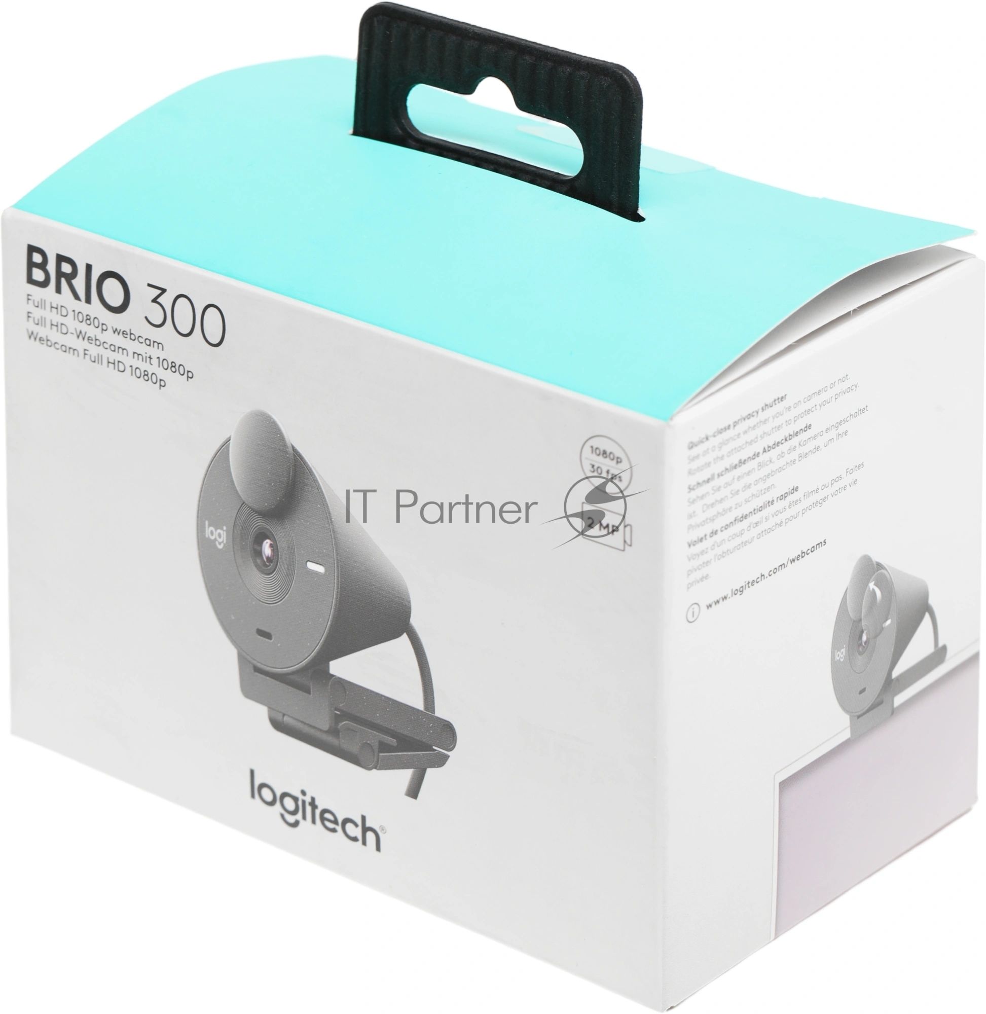 Веб-камера Logitech Brio 300 1920x1080, 30 кадр/с, USB Type-C, микрофон (шумоподавление), автоматическая фокусировка, автоосвещение, универсальное крепление