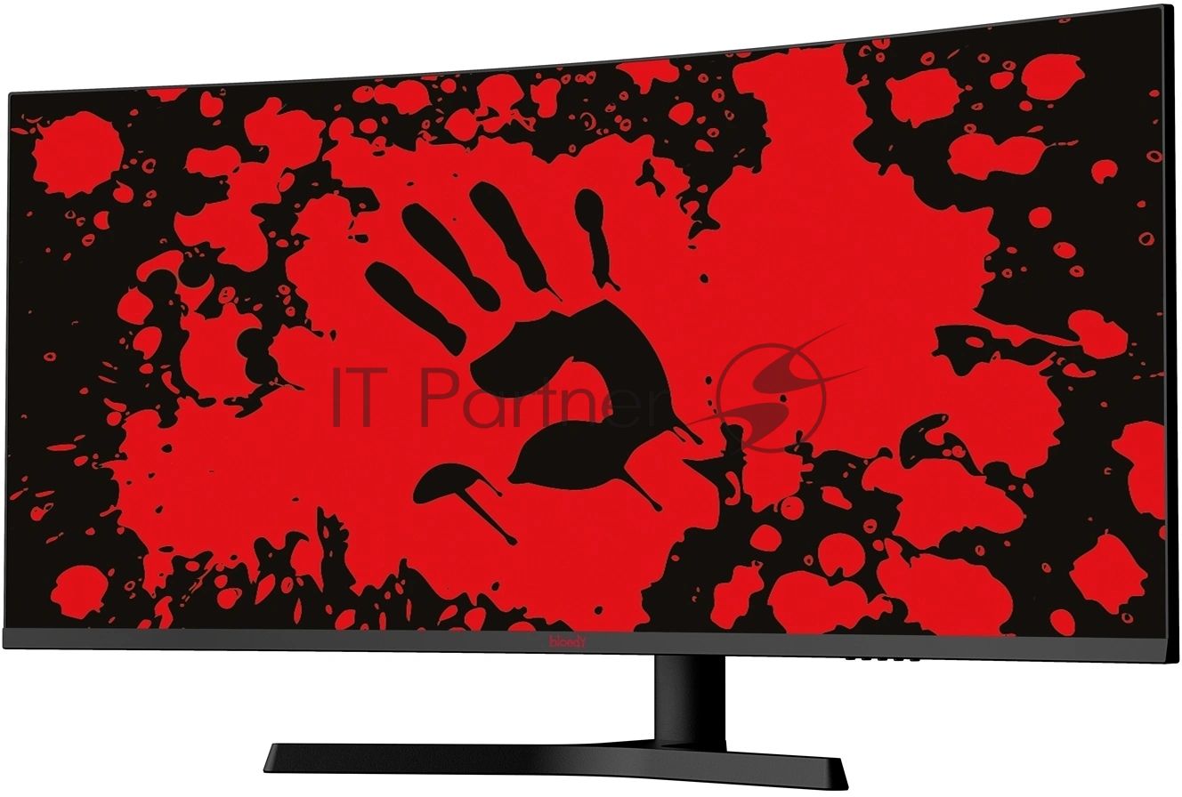 Монитор 34" BLOODY MN340W VA 3440x1440, 180 Гц, 5 мс, 21:9, 300 кд/м², 1xHDMI, DisplayPort, USB Type-C, изогнутый экран, Flicker Free, Low Blue Light, HDR10, черный