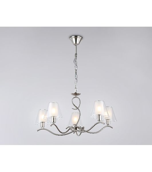 Люстра Ambrella light LH57081/5 SN/FR никель/белый матовый E14/5 max 40W D690*790
